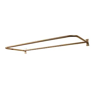 54 in. "D" Shower Rod with Flanges in Polished Brass