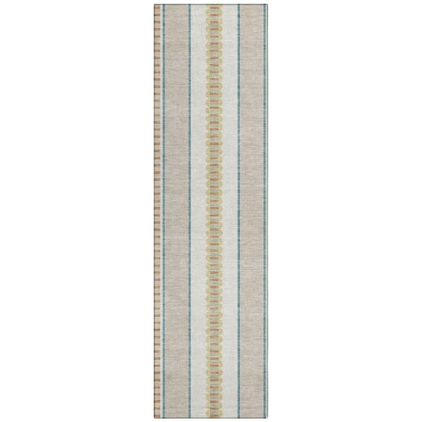 Chantille Machine Washable Indoor/Outdoor Abstract ACN2681 Ivory 2 ft. x 7 ft. Runner Rug