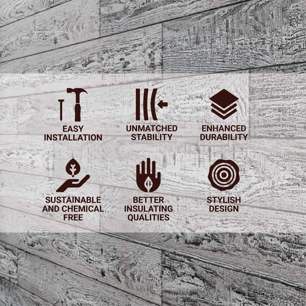 Distressed Pine 4 ft Barn Wood Wall Planks 6-Pack