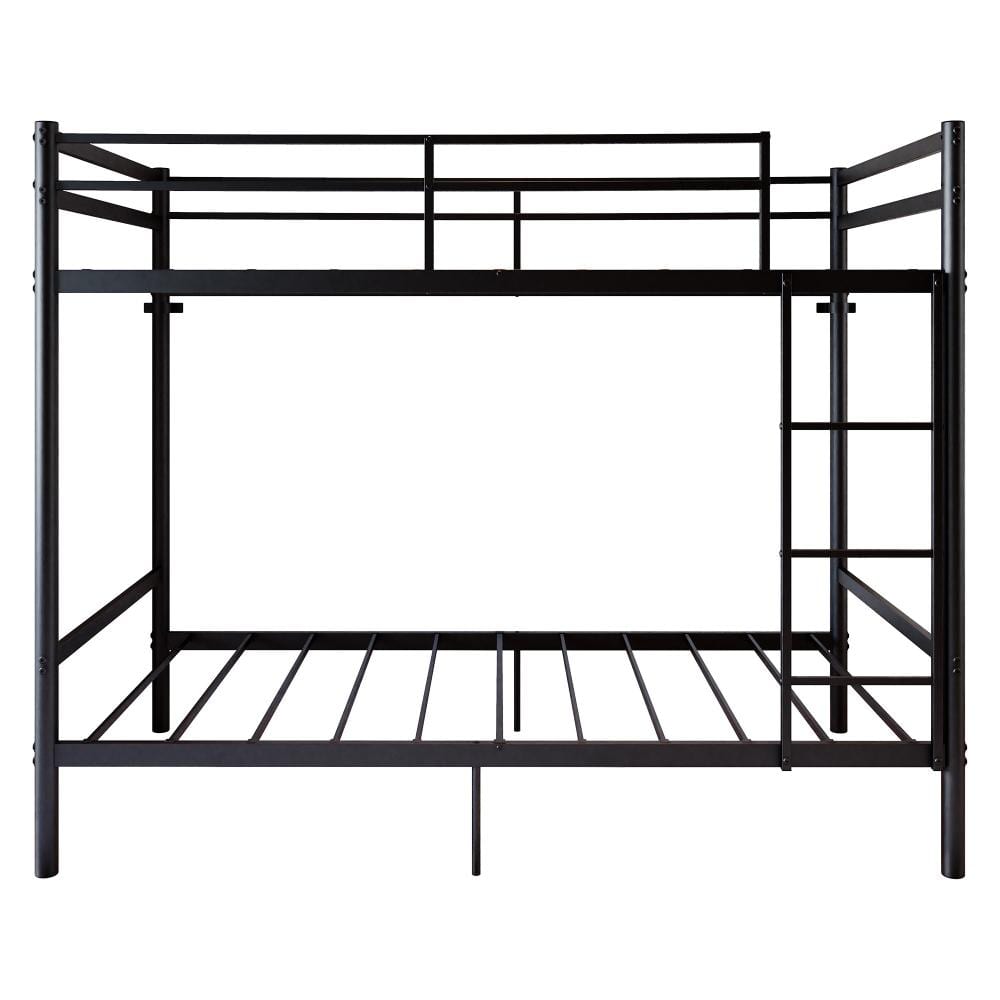 Black Twin Over Twin Bunk Bed with Ladder, High Guardrail, Storage Space, and Noise-Free Metal Frame price history on PriceWatchPro