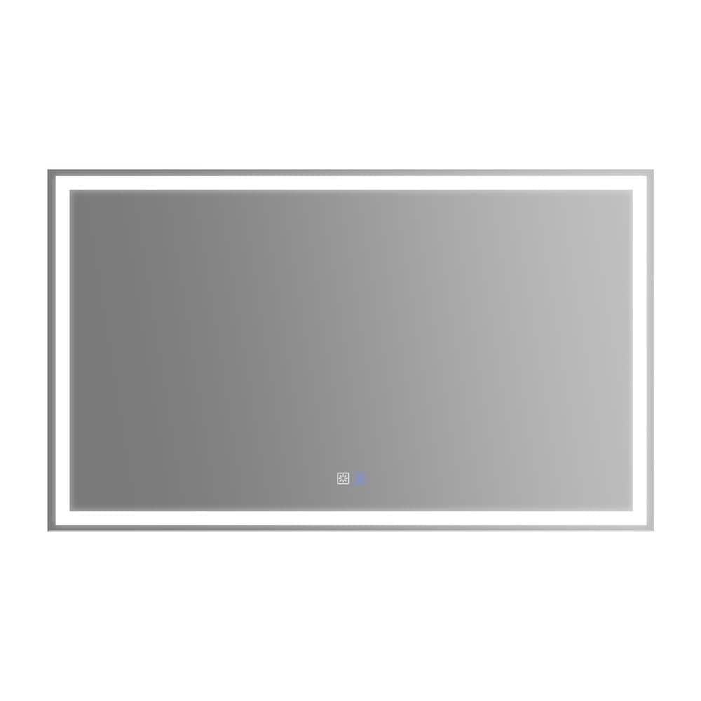 60 in. W x 36 in. H Rectangular Frameless Anti-Fog Wall Bathroom Vanity Mir