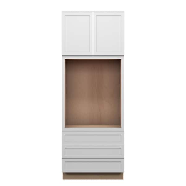Westport Shaker 33 in. W x 90 in. H x 24 in. D in Painted White Plywood Assembled Single Oven Cabinet