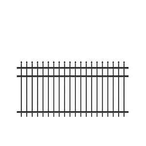 Cascade Heavy-Duty 4 ft. H x 8 ft. W Black Aluminum Pre-Assembled Fence Panel