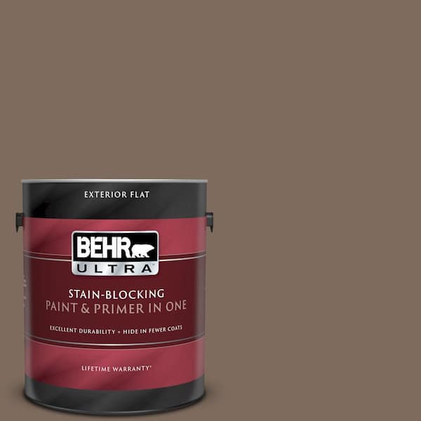 BEHR ULTRA 1 gal. #UL140-4 Antique Earth Flat Exterior Paint and Primer in One