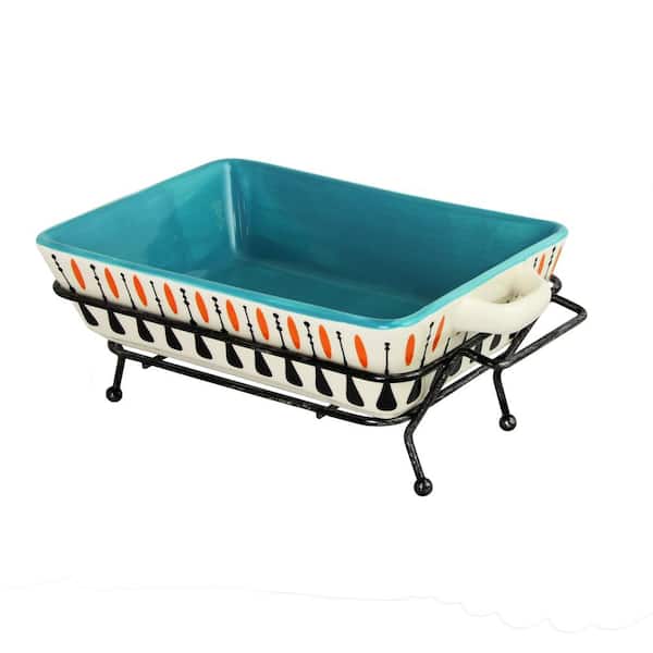 Studio California Luminescent Rectangular Ceramic Bakeware with Rack