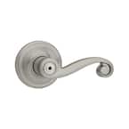 Lido Satin Nickel Privacy Bed/Bath Door Handle Featuring Microban Antimicrobial Technology with Lock