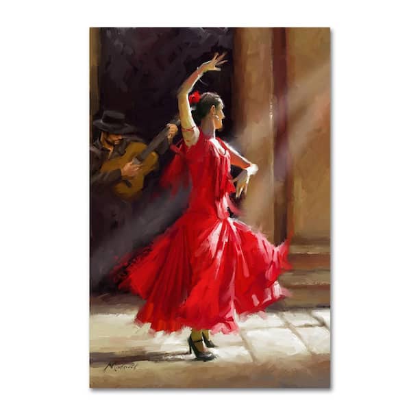 Trademark Fine Art 32 in. x 22 in. "Flamenco" by The Macneil Studio Printed Canvas Wall Art