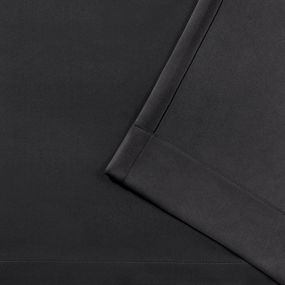 Charcoal Polyester Blackout Grommet Curtain Panel for Patio Doors