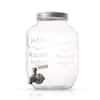 Aoibox 3.78L 1 gal. 2-Jar Glass Food Grade Beverage Dispenser with Black Metal Stand, Leak Free Spigot, Chalkboard Lables