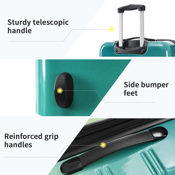 Merax Gradient Design 3 Bags 3-Piece Green, Yellow Expandable ABS