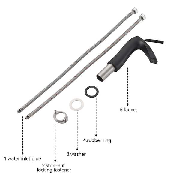 Single Handle Single Hole Bathroom Sink Faucet in Matte Black (1 Pack)