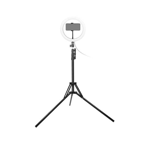 cenadinz 10 in. Dimmable LED Ring Light with 37-82.68 in. Height Tripod for Phone Selfie Camera Studio Photo Video Makeup Lamp