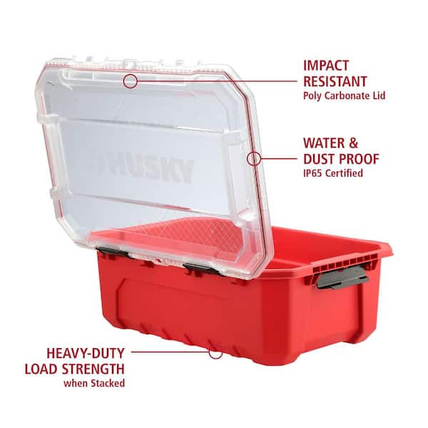Husky✪☽ Husky 12-Gal. Professional Heavy Duty Waterproof Stackable Plastic