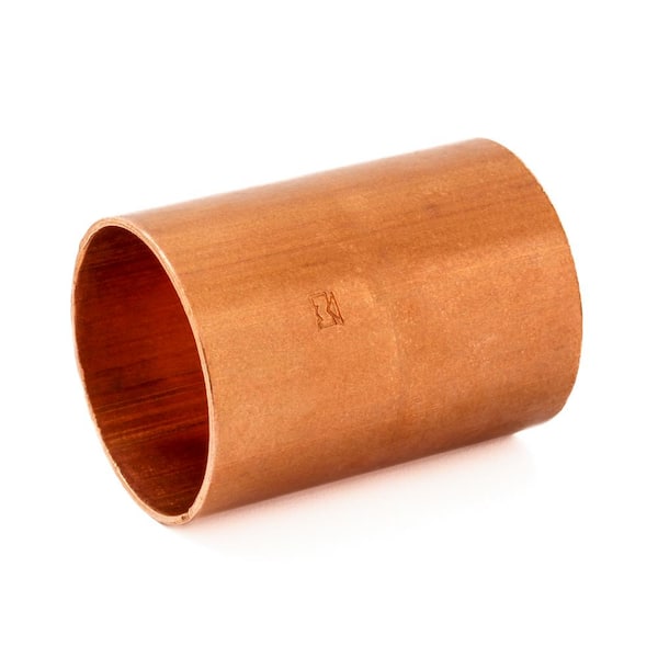 Everbilt 1-1/2 in. Copper Pressure Cup x Cup Coupling with Stop Fitting
