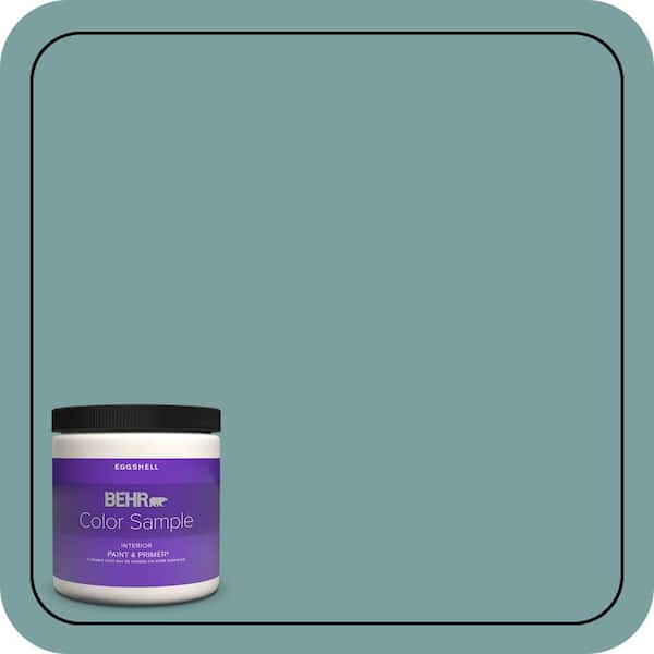BEHR PREMIUM PLUS 8 oz. #S440-4 Tower Bridge Eggshell Enamel Interior ...