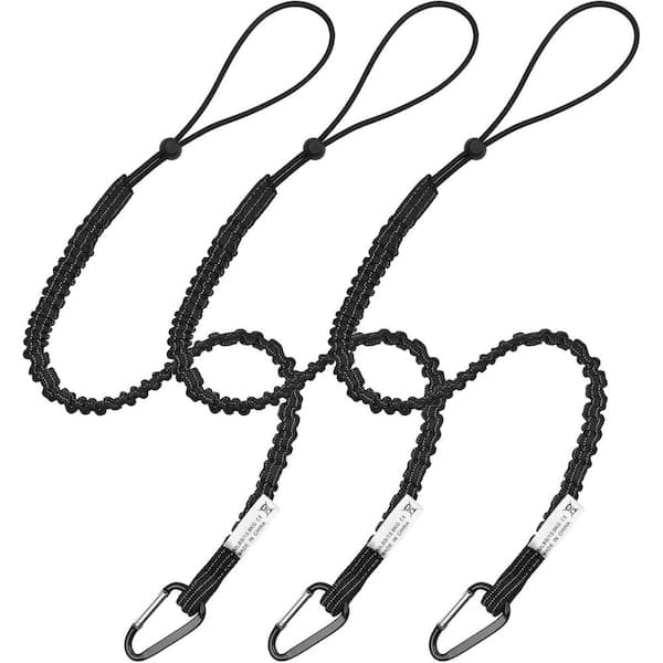 Tool Lanyards 3-Pack Retractable Lifeline with Aluminum Carabiner and Adjustable Loop End Safety Tool Leash 30 lb. Limit