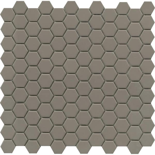 EMSER TILE Source Taupe 11.02 in. x 11.42 in. Honeycomb Matte Porcelain Mosaic Tile (0.874 sq. ft./Each Piece, 11 Pieces per Case)