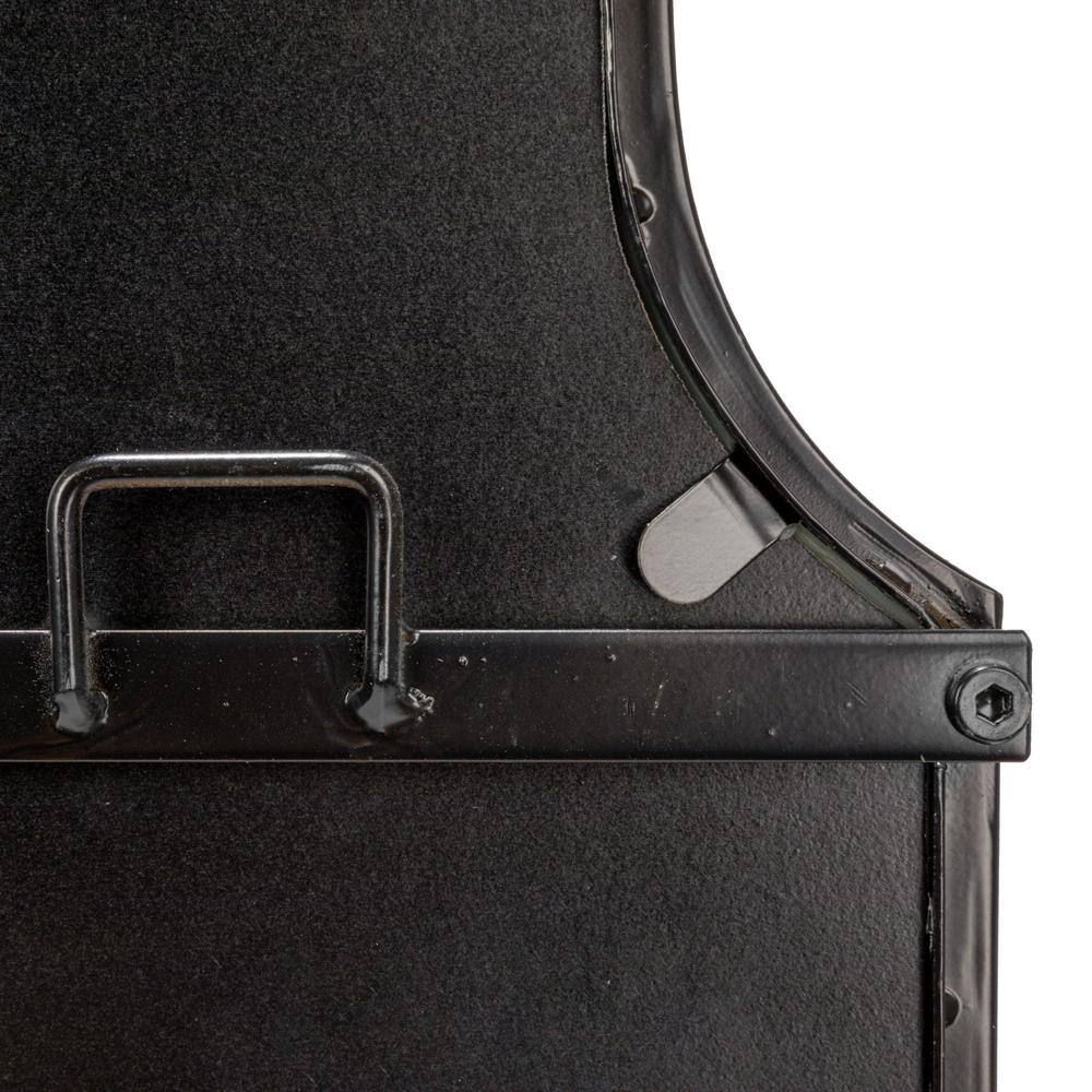 Distressed Black Arched Metal Framed Wall Mirror