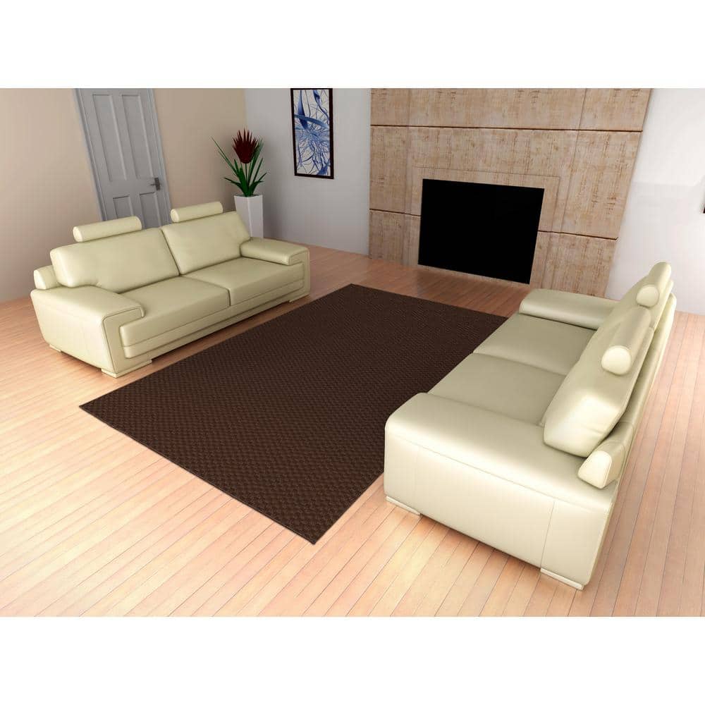Mocha Tufted Medallion Synthetic Round Rug