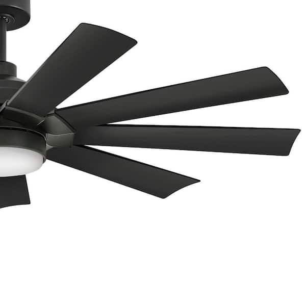 HINKLEY - Turbine 60.0 in. Indoor/Outdoor Integrated LED Matte Black Ceiling Fan with Remote Control
