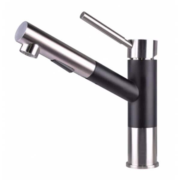 16 GAUGE SINKS Single Handle Deck Mounted Standard Kitchen Faucet with Deckplate Included in Stainless Steel