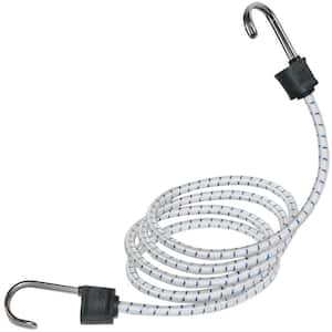 48 in. White Marine Bungee Cord with Stainless Steel Hooks