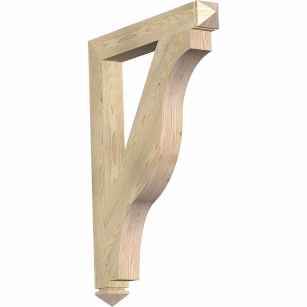 Ekena Millwork 4 in. x 44 in. x 32 in. Douglas Fir Funston Arts and Crafts Rough Sawn Bracket