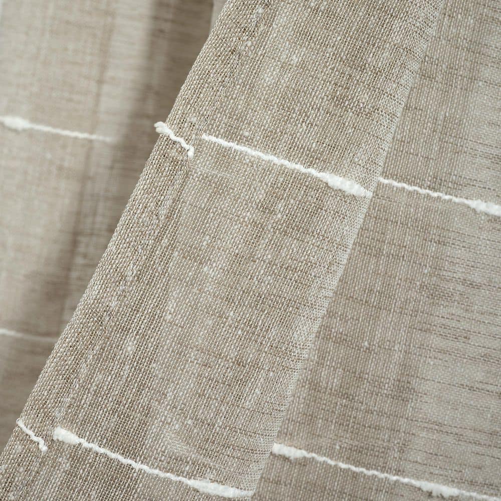 Neutral Textured Sheer Rod Pocket Window Valance 52"W x 18"L