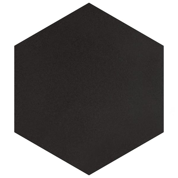Merola Tile Textile Basic Grand Hex Black 19 in. x 22 in. Porcelain Floor and Wall Tile (13.2 sq. ft./Case)