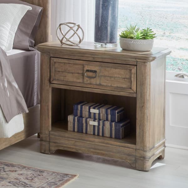 American Woodcrafters Meadowbrook Sand 2-Drawer 18 in. W Nightstand