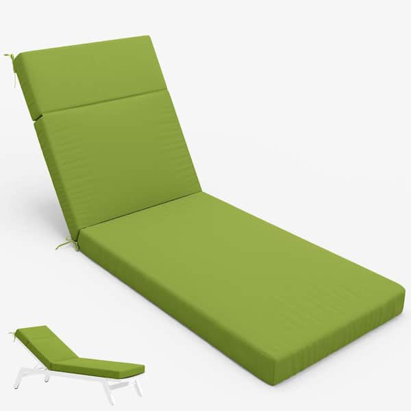 Kimunuk 71 in. x 21 in. x 4 in. Outdoor Water-Resistant Replacement Chaise Lounge Seat Cushion Grass Green