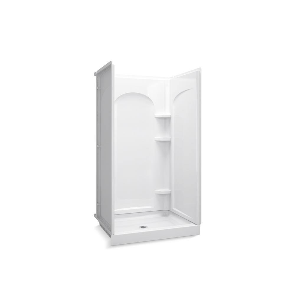 White Vikrell 42-Inch x 34-Inch Shower Kit with Shelves