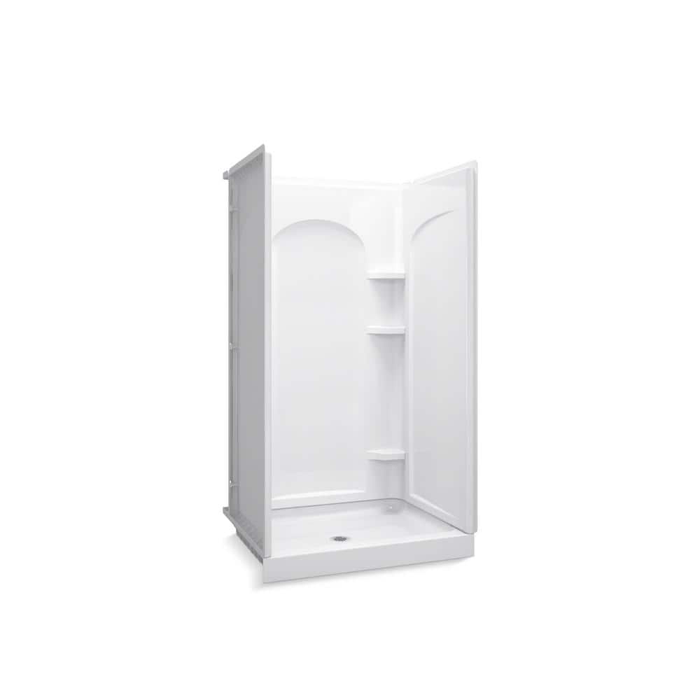 White Vikrell 42-Inch x 34-Inch Shower Kit with Shelves
