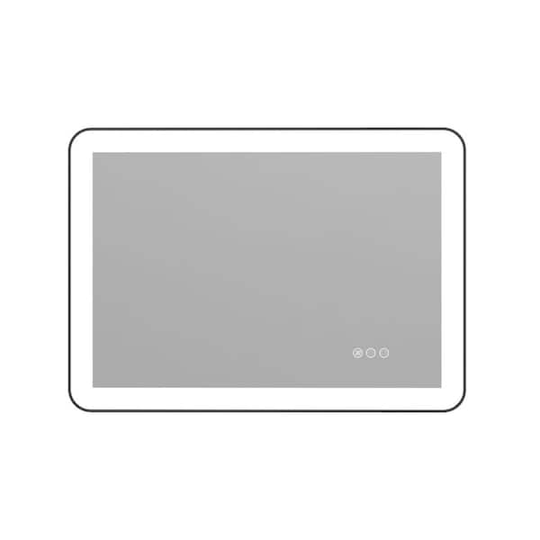 20 in. W x 28 in. H Rectangular Framed Dimmable Defogging Versatile Installation Wall-Mounted LED Bathroom Vanity Mirror
