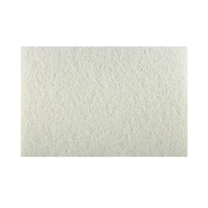 12 in. x 18 in. Non-Woven White Buffer Pad