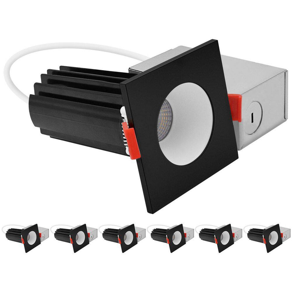 2 In. Integrated LED Recessed Canless Light with Square Black Interchangeable Trim, 5CCT, 1000LM, 15W, Dimmable, 6 Pack price history on PriceWatchPro