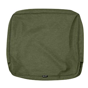 Montlake Water-Resistant 21 in. x 20 in. x 4 in. Patio Back Cushion Slip Cover, Heather Fern Green