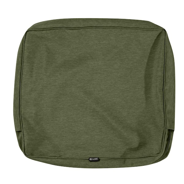Classic Accessories Montlake Water-Resistant 21 in. x 22 in. x 4 in. Patio Back Cushion Slip Cover, Heather Fern Green