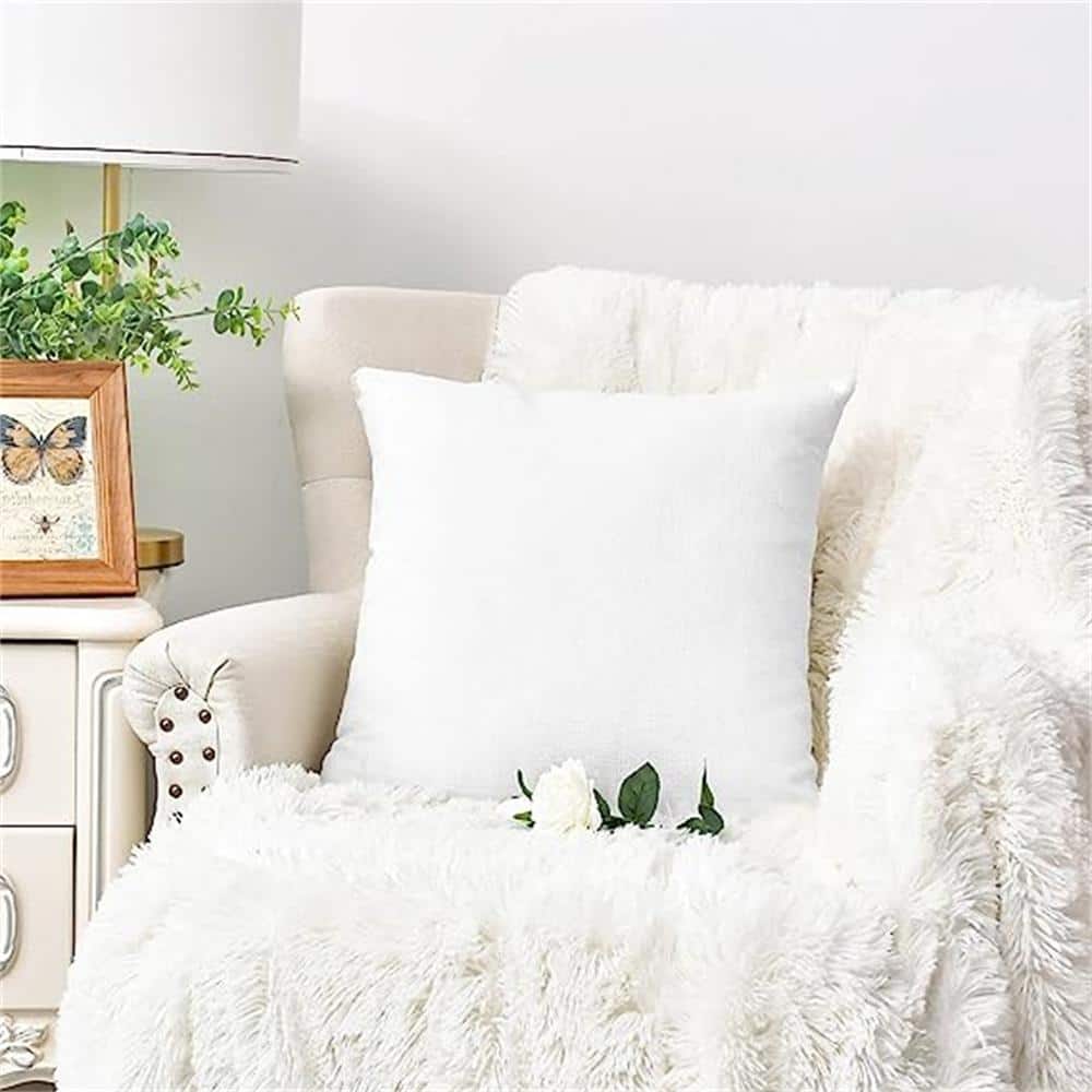 White Outdoor Throw Pillow Pack of 4 Cases for Couch Sofa Home Decoration S