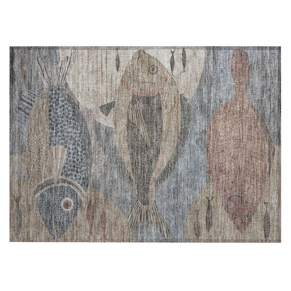 Chantille Machine Washable Indoor/Outdoor Abstract ACN2447 Gray 2 ft. x 3 ft. Accent Rug
