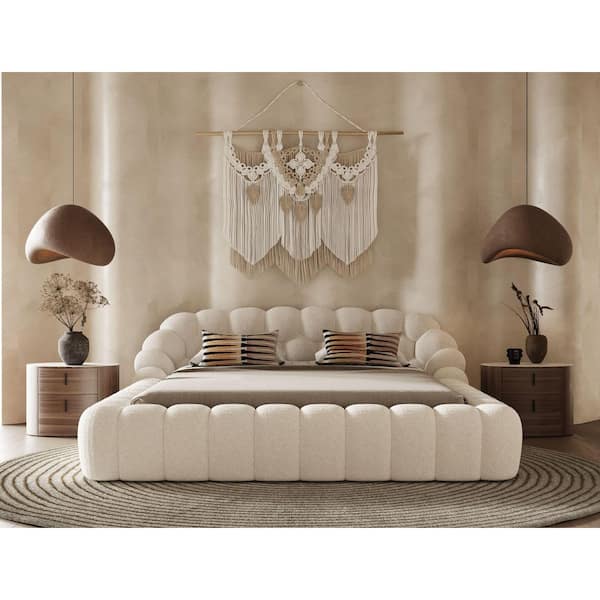 Divani Casa Yolonda Modern White Wood Frame King Platform Bed