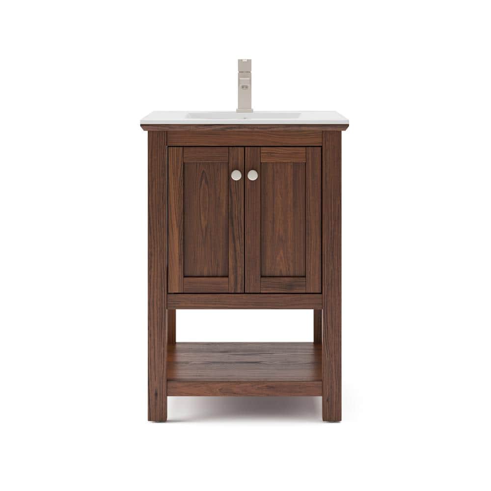 Manchester Warm Walnut 24" Freestanding Single Sink Vanity