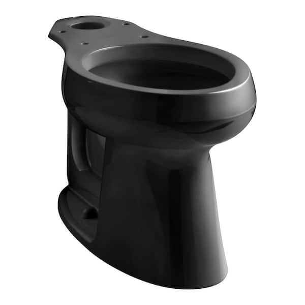 Highline 12 in. Rough In Elongated Chair Height Toilet Bowl Only in Black, Seat Not Included