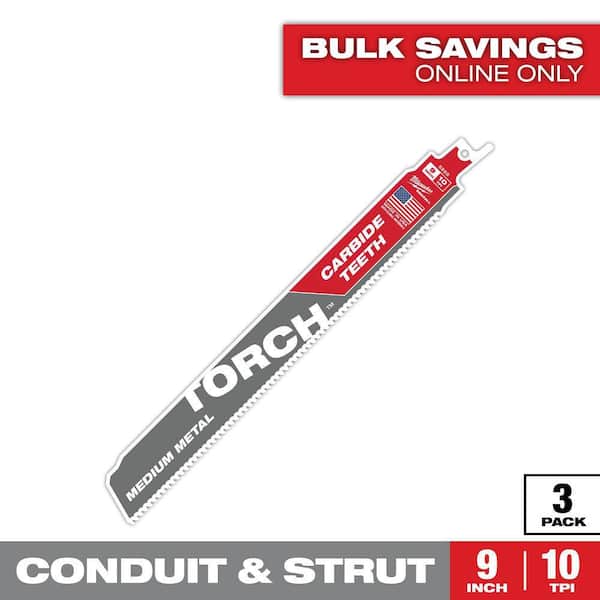 9 in. 10 TPI The TORCH with Carbide Teeth Metal Cutting Sawzall Reciprocating Saw Blade (3-Pack)