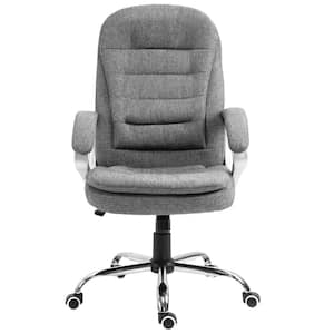 Grey Adjustable Height Ergonomic High Back Home Office Chair with Armrests