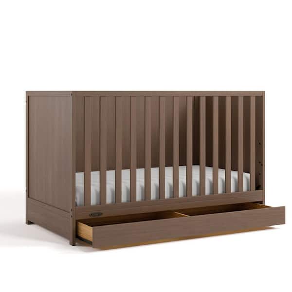 Theo Hazelnut 3-in-1 Convertible Crib with Drawer