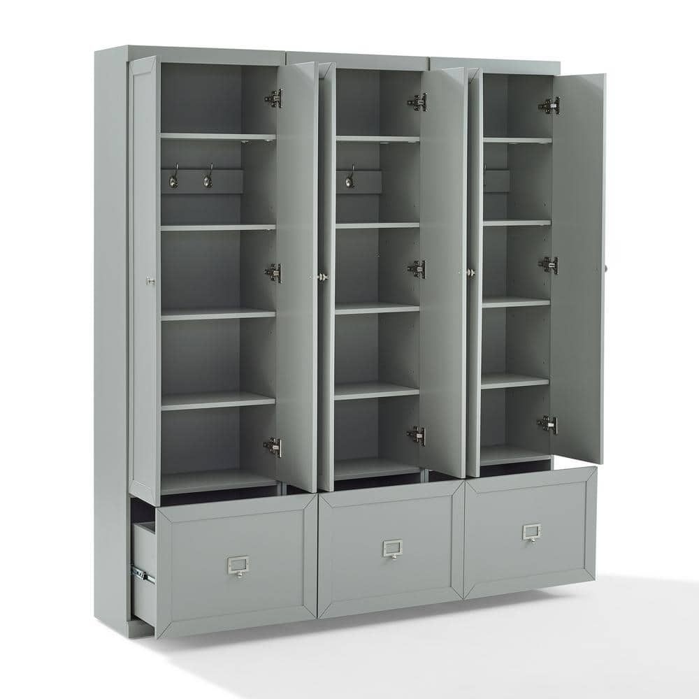 Harper Gray 3-Piece Modular Entryway Set with Pantry Closets
