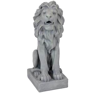 30 in. Noble Beast Sitting Lion Outdoor Statue