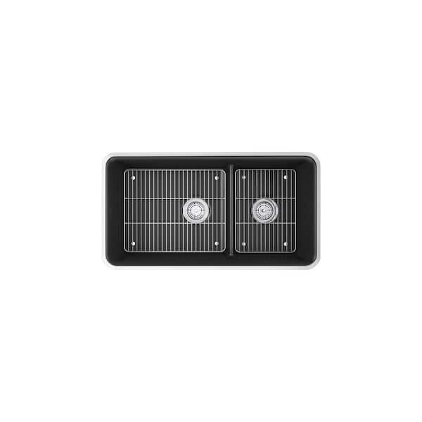 KOHLER Cairn Matte Black Granite Composite 33 .5 in. Double