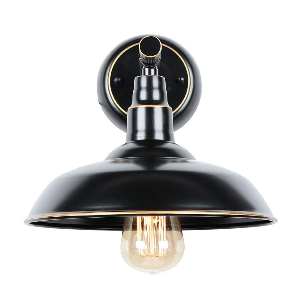 1-Light Oil Rubbed Bronze Outdoor Wall Mount Barn Light Sconce